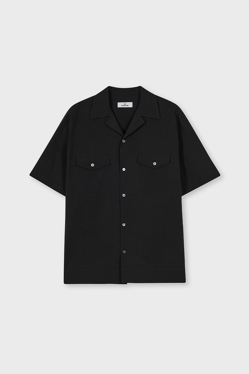 Cuban Trucker Half Shirts (Seersucker Black)