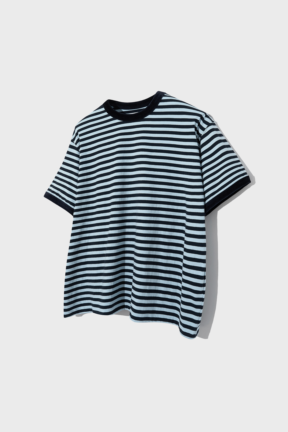Velour Rib Stripe T-Shirts (Stripe Blue)