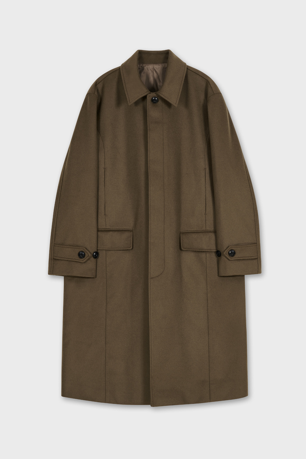 Cashmere Blended Mac Coat (Dark Beige)