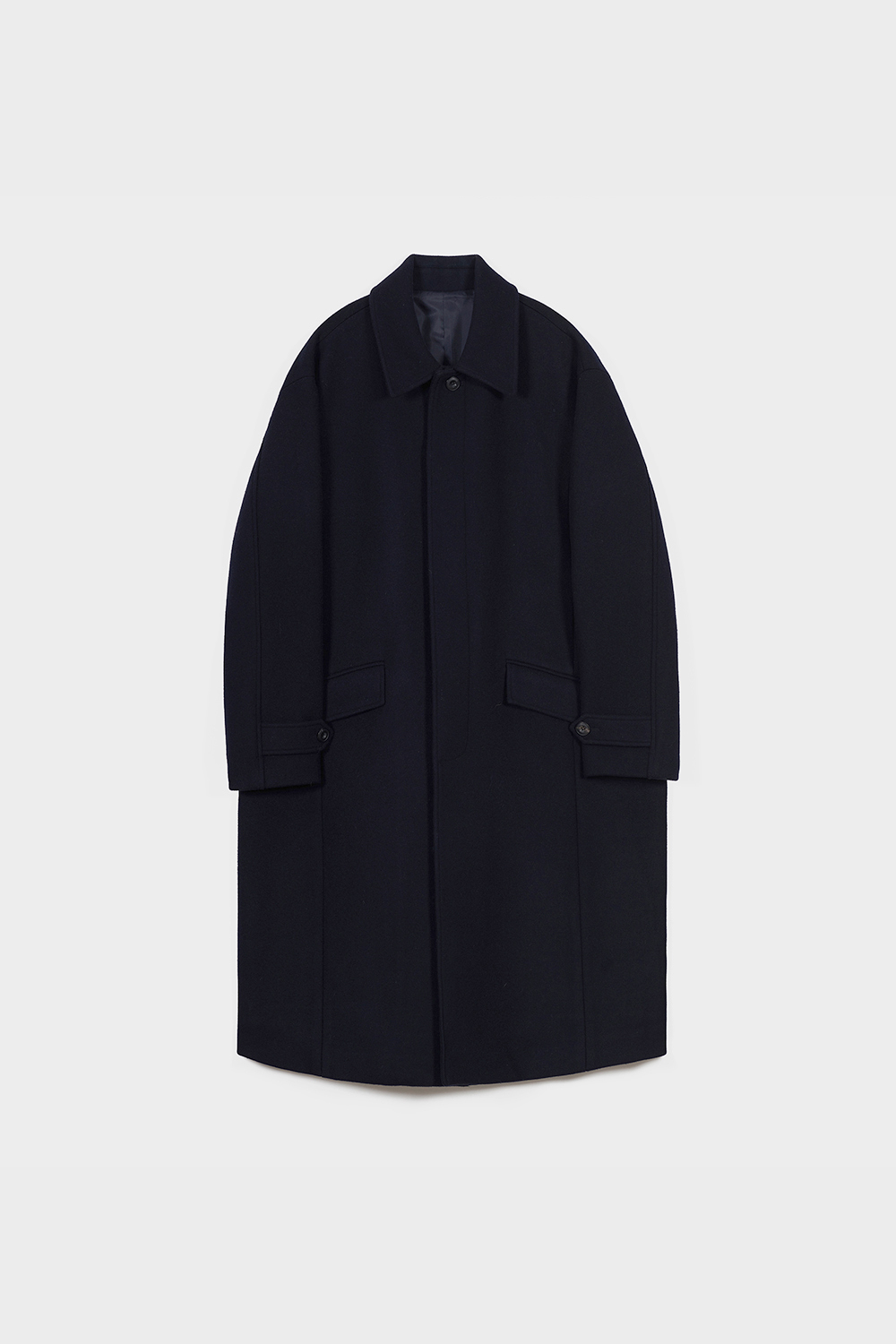 Melton Wool Mac Coat (Dark Navy)